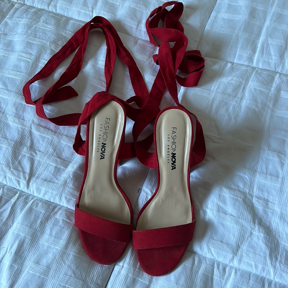 Red fashion nova heels